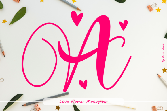 Love Flower Monogram: A Delicate Font for Personalized Creations