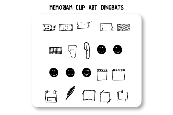 Memoriam Clip Art: A Unique Dingbats Font for Design